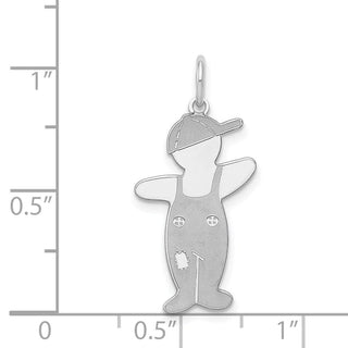 Sterling Silver Rhodium-Plated Spunky Cuddle Charm