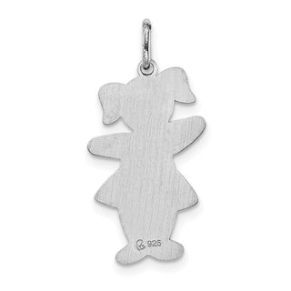 Sterling Silver Rhodium-plated Back To School Cuddle Charm
