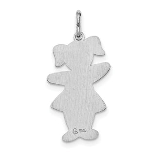 Sterling Silver Rhodium-plated Back To School Cuddle Charm