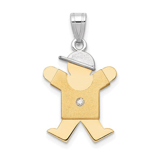 14k Two-tone Gold VS Diamond Kid Pendant XK191VS