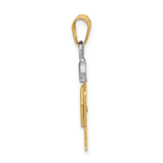 14k Two-tone Gold A Diamond Kid Pendant XK192A