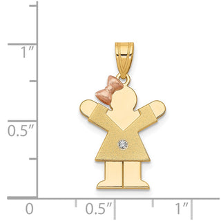 14k Two-tone Gold VS Diamond Kid Pendant XK197VS