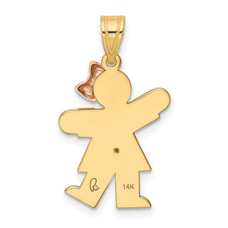 14k Two-tone Gold VS Diamond Kid Pendant XK198VS