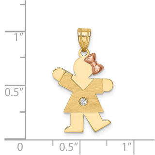 14k Two-tone Gold AA Diamond Kid Pendant XK198AA