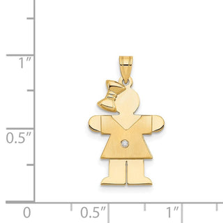 14k Yellow Gold A Diamond Kid Pendant XK200A
