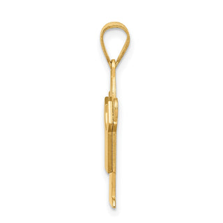 14k Yellow Gold Solid Satin Engravable Boy Pendant XK201