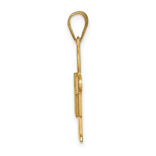 14k Yellow Gold Solid Satin Engravable Boy Charm XK202