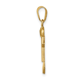 14k Yellow and White Gold Small Boy w/ Hat On Left Pendant XK204