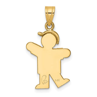 14k Yellow and White Gold Small Boy w/ Hat On Left Pendant XK204
