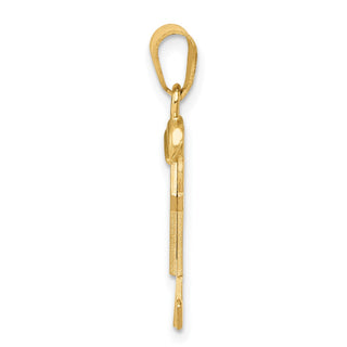 14k Yellow Gold Solid Boy w/Hat On Right Pendant XK205