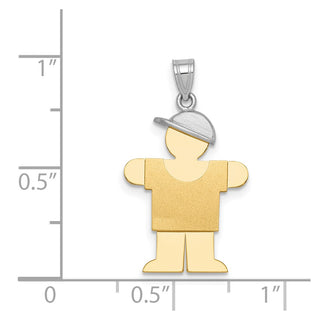 14k Yellow and White Gold Small Boy w/ Hat On Right Pendant XK206