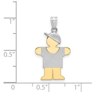 14k Yellow and White Gold Small Boy w/ Hat On Right Pendant XK210