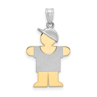 14k Yellow and White Gold Small Boy w/ Hat On Right Pendant XK210