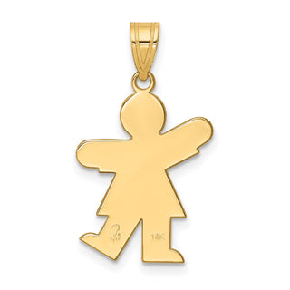 14k Yellow Gold Girl Pendant XK212