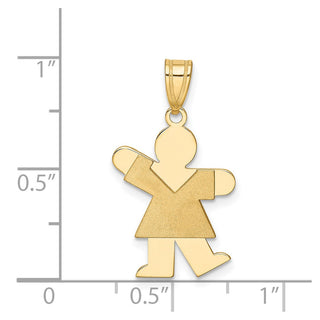 14k Yellow Gold Girl Pendant XK212