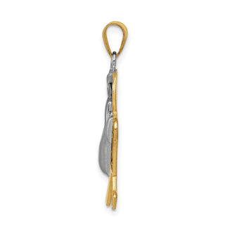 14k Yellow and White Gold Puffed Boy w/ Hat On Left Pendant XK230