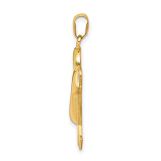 14k Yellow Gold Puffed Boy w/Hat On Right Pendant XK231