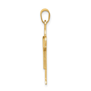14k Yellow Gold Solid Satin Engravable Boy Pendant XK235