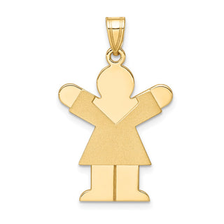 14k Yellow Gold Girl Pendant XK240