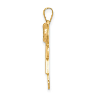 14k Yellow and Rose Gold Large Girl w/ Bow On Right Pendant XK246