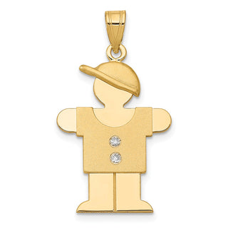 14k Yellow Gold AA Diamond Kid Pendant XK259AA