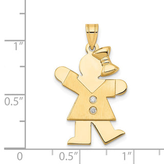 14k Yellow Gold AA Diamond Kid Pendant XK261AA