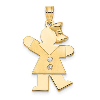14k Yellow Gold AA Diamond Kid Pendant XK261AA