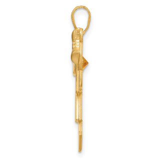 14k Yellow Gold Girl with CZ November Simulated Birthstone Pendant