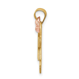 14k Yellow and Rose Gold Small Double Girls Pendant XK284