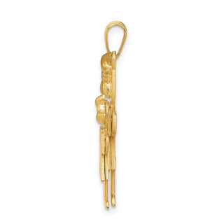14k Yellow Gold Big Girl and Little Girl Pendant