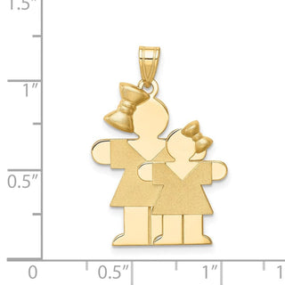 14k Yellow Gold Big Girl and Little Girl Pendant