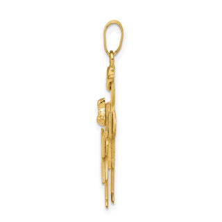 14k Yellow Gold Big Boy and Little Girl Pendant