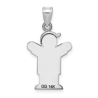 14k White Gold Small Boy w/Hat On Right Pendant XK301