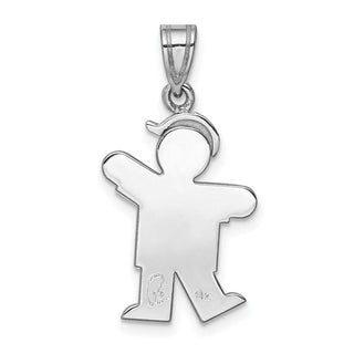 14k White Gold Small Boy w/Hat On Left Pendant XK302