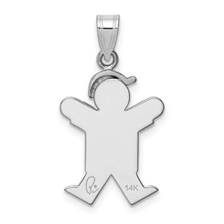 14k White Gold Small Boy w/Hat On Right Pendant XK303