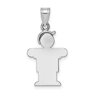 14k White Gold Small Boy w/Hat On Right Pendant XK304