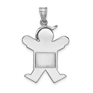 14k White Gold Medium Boy w/Hat On Right Pendant XK317