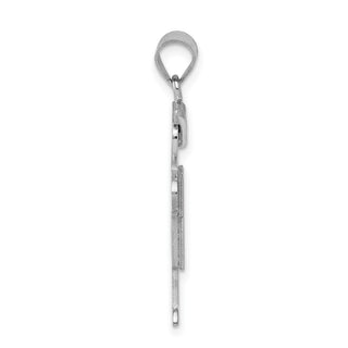 14k White Gold Medium Boy w/Hat On Right Pendant XK318