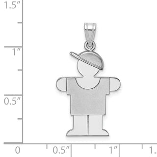 14k White Gold Medium Boy w/Hat On Right Pendant XK318
