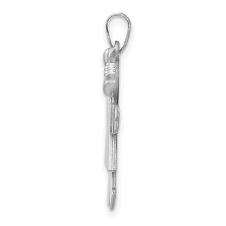 14k White Gold Medium Girl w/Bow On Right Pendant XK320