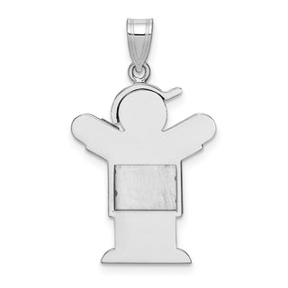 14k White Gold Medium Boy w/Hat On Right Pendant XK323