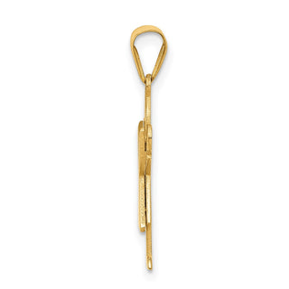 14k Yellow Gold Satin Girl w/Ruffled Skirt Pendant