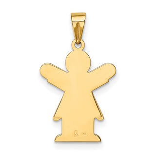 14k Yellow Gold Satin Girl w/Ruffled Skirt Pendant