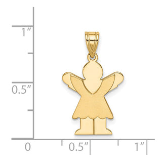 14k Yellow Gold Satin Girl w/Ruffled Skirt Pendant
