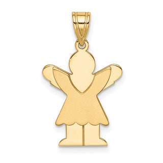 14k Yellow Gold Satin Girl w/Ruffled Skirt Pendant
