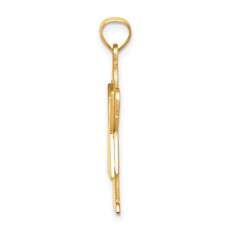 14k Yellow Gold Solid Satin Girl w/Ruffled Skirt Pendant