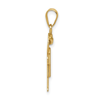 14k Yellow Gold Solid Boy w/Hat On Right Charm XK377