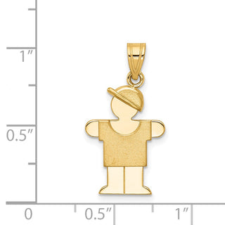 14k Yellow Gold Solid Boy w/Hat On Right Charm XK377