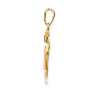 14k Yellow Gold Solid Boy w/Hat On Left Charm XK378