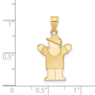 14k Yellow Gold Solid Boy w/Hat On Right Pendant XK379